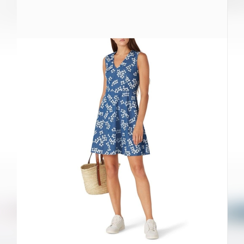 Draper James Blue and White Floral Skater Dress